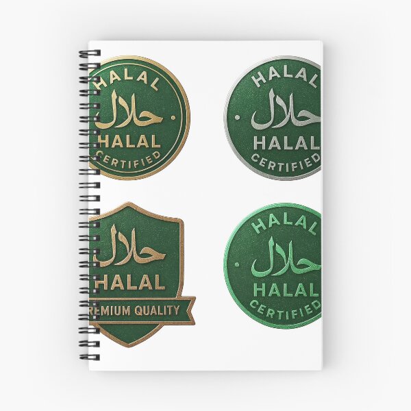 Item preview, Halal certification labels for food and product authenticity designed and sold by Creative88Art.