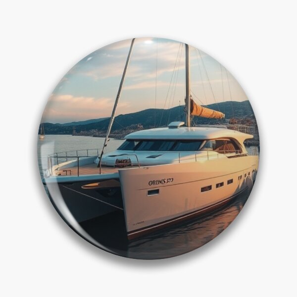 Item preview, Modern Luxury Catamaran Docked at Sunset Harbor designed and sold by Vida e Arte.