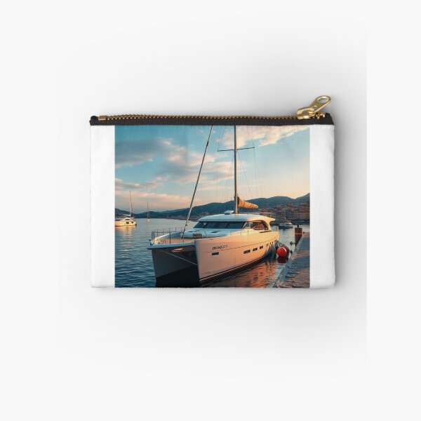 Item preview, Modern Luxury Catamaran Docked at Sunset Harbor designed and sold by Vida e Arte.