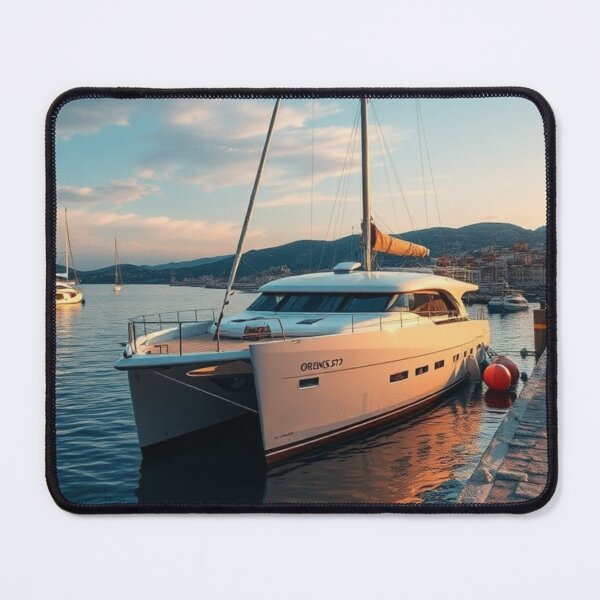 Item preview, Modern Luxury Catamaran Docked at Sunset Harbor designed and sold by Vida e Arte.