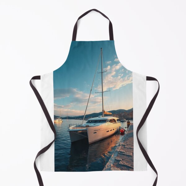 Item preview, Modern Luxury Catamaran Docked at Sunset Harbor designed and sold by Vida e Arte.
