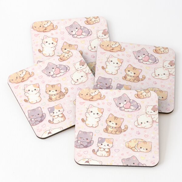 Item preview, Cute Kawaii Cat Pattern – Pastel Cats Aesthetic Design designed and sold by StickerMoodLab.