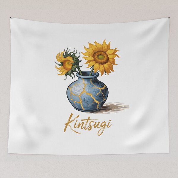 Item preview, Kintsugi Sunflower Vase – Broken but Beautiful Japanese Art designed and sold by ArcticFoxStudio.