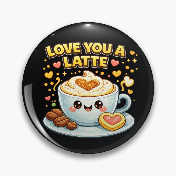 Item preview, Love You A Latte Cute Coffee Pun designed and sold by Papier Atelier Art.