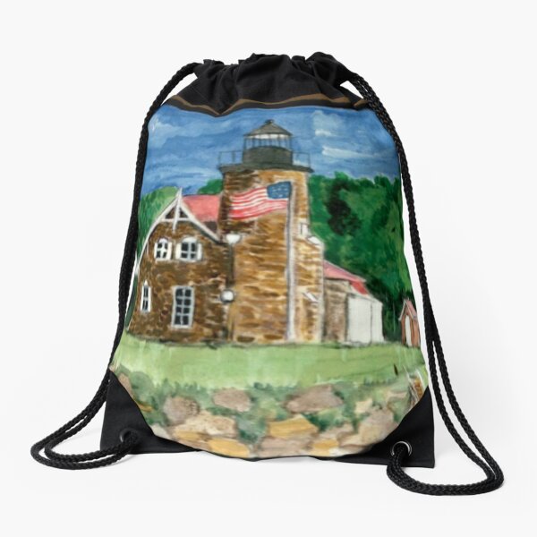 Autumn Lighthouse Drawstring Bag