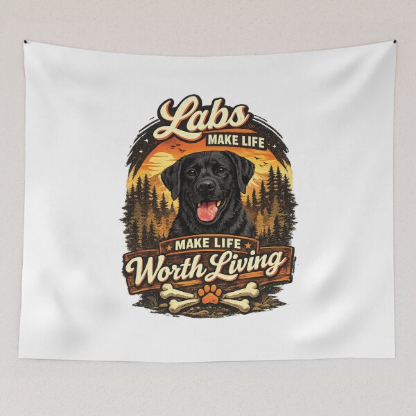 Item preview, Labs Make Life Worth Living – Country Black Labrador Retriever Dog Lover Shirt designed and sold by 486DesignCo.