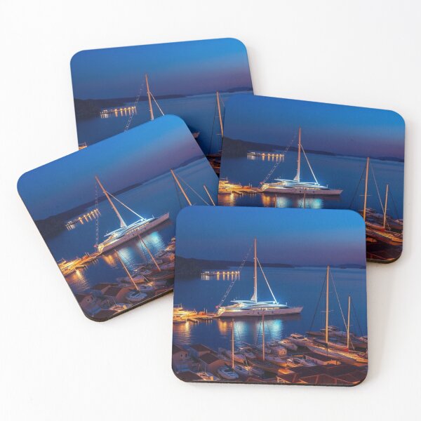 Item preview, Luxury Catamarans in Mediterranean Port at Sunset designed and sold by Jade Ado.