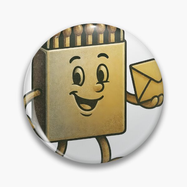 Item preview, Friendly matchbox character holding an envelope with a smile designed and sold by Creative88Art.