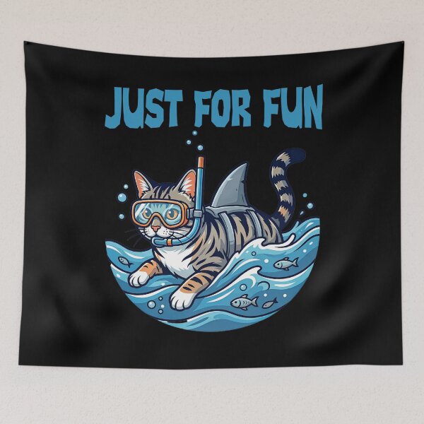 Item preview, Just for Fun Cat with Shark Fin designed and sold by ReneMM.