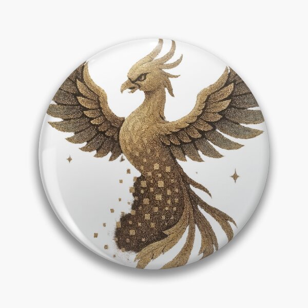 Item preview, Majestic golden phoenix rising with outstretched wings and fiery plumage designed and sold by Creative88Art.