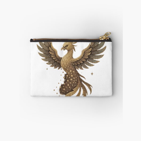 Item preview, Majestic golden phoenix rising with outstretched wings and fiery plumage designed and sold by Creative88Art.