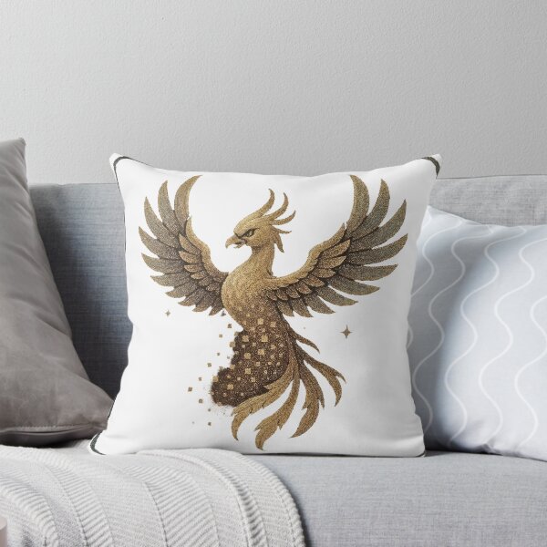 Item preview, Majestic golden phoenix rising with outstretched wings and fiery plumage designed and sold by Creative88Art.