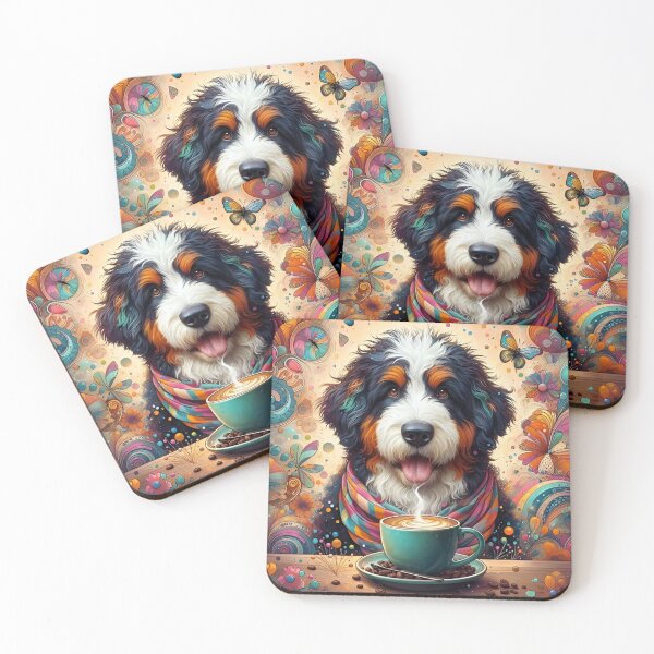 Item preview, Bernedoodle Drinking Coffee designed and sold by The Coffee Critters.
