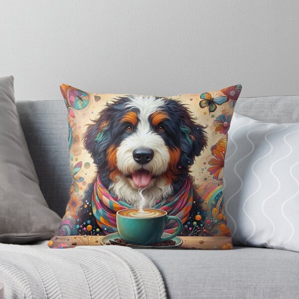Item preview, Bernedoodle Drinking Coffee designed and sold by The Coffee Critters.