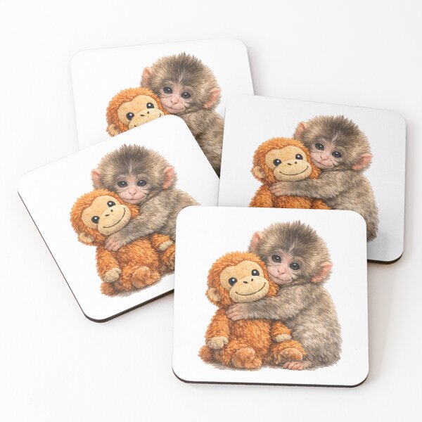 Item preview, Cute Punch hugging his monkey designed and sold by DibujandoPorfa.