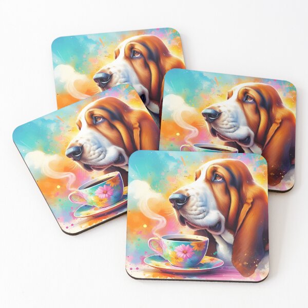 Item preview, Bassett Hound Drinking Coffee designed and sold by The Coffee Critters.