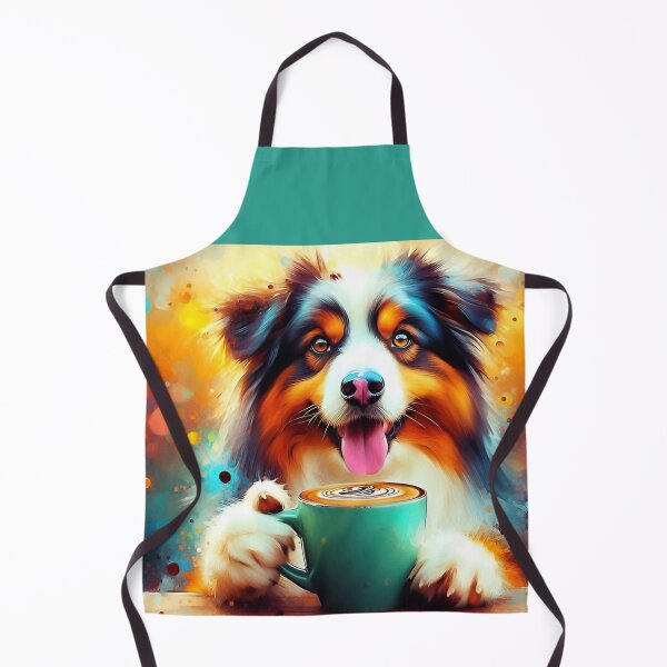 Item preview, Australian Shepherd Tri-color drinking coffee designed and sold by The Coffee Critters.