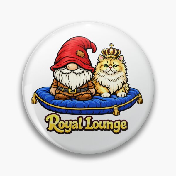 Item preview, Royal Lounge Cute Gnome and Persian Cat King Fantasy Illustration designed and sold by Moriarty's Digital Visions.