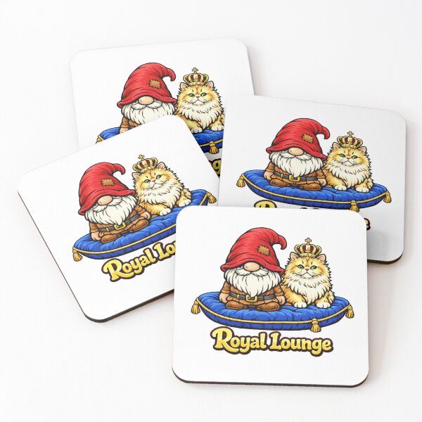Item preview, Royal Lounge Cute Gnome and Persian Cat King Fantasy Illustration designed and sold by Moriarty's Digital Visions.