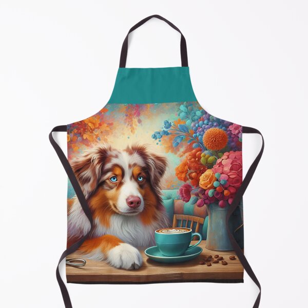 Item preview, Australian Shepherd (Red Merle) Drinking Coffee designed and sold by The Coffee Critters.