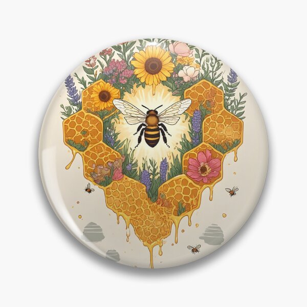 Item preview, Sweet Floral Honeycomb Bee Art for Bee Lovers designed and sold by owi-art.