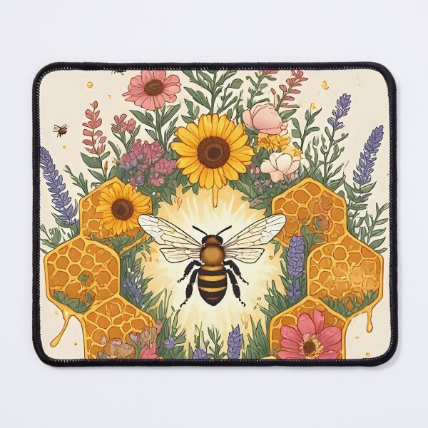 Item preview, Sweet Floral Honeycomb Bee Art for Bee Lovers designed and sold by owi-art.