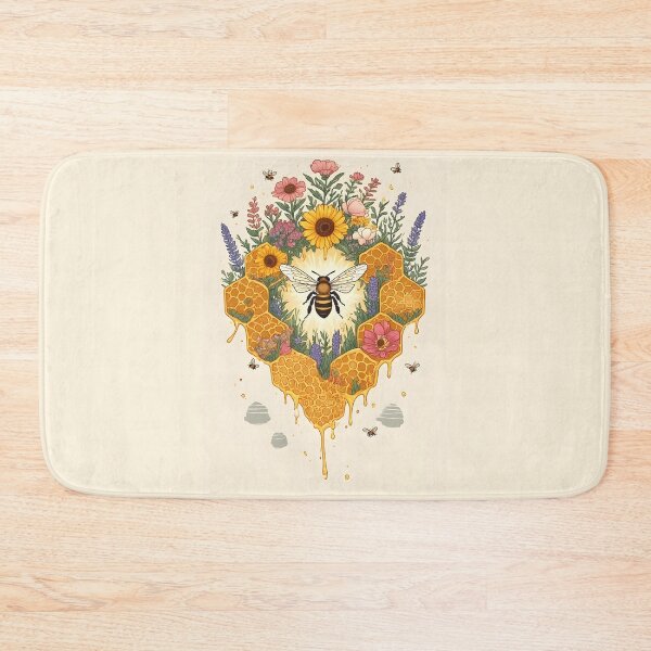 Item preview, Sweet Floral Honeycomb Bee Art for Bee Lovers designed and sold by owi-art.