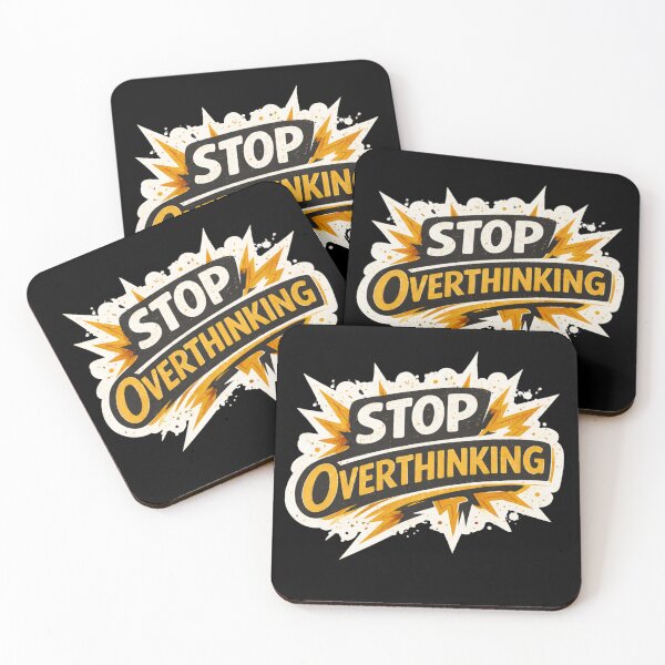 Item preview, Stop Overthinking Motivational Quote Sticker – Mental Health Mindset Design designed and sold by MasterPiece.