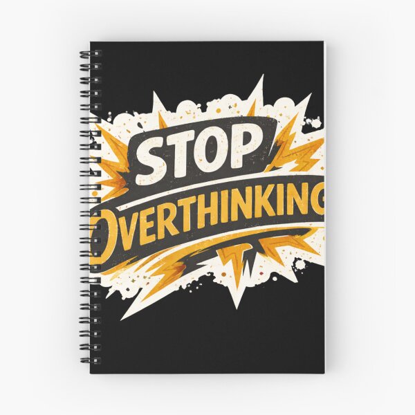 Item preview, Stop Overthinking Motivational Quote Sticker – Mental Health Mindset Design designed and sold by MasterPiece.
