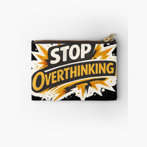 Item preview, Stop Overthinking Motivational Quote Sticker – Mental Health Mindset Design designed and sold by MasterPiece.