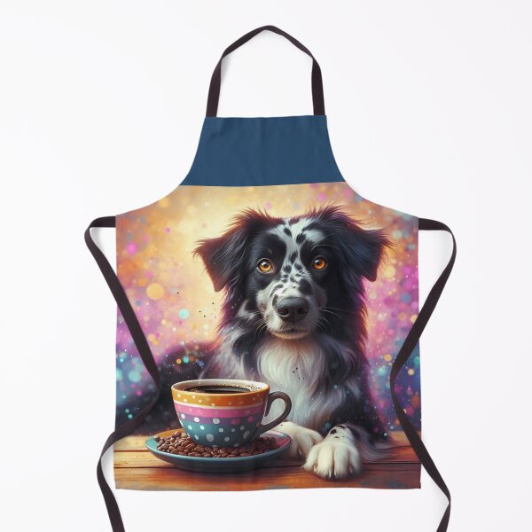 Item preview, Australian Shepherd (black & White) drinking coffee designed and sold by The Coffee Critters.