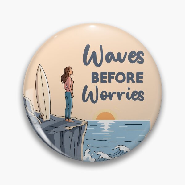 Item preview, Waves Before Worries – Surfer Girl Watching the Sunset designed and sold by Sea Gem.