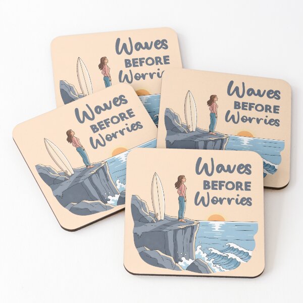 Item preview, Waves Before Worries – Surfer Girl Watching the Sunset designed and sold by Sea Gem.