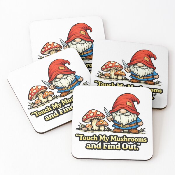 Item preview, Touch My Mushrooms and Find Out Funny Sassy Gnome Cartoon Illustration designed and sold by Moriarty's Digital Visions.