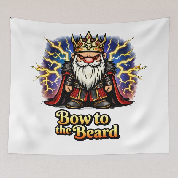 Item preview, Bow to the Beard Regal Gnome King Lightning Power Illustration designed and sold by Moriarty's Digital Visions.