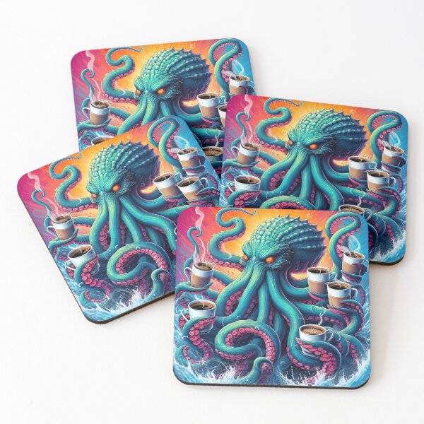 Item preview, Kraken drinking Coffee designed and sold by The Coffee Critters.