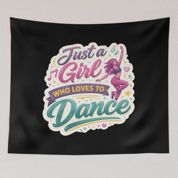 Item preview, Just a Girl Who Loves to Dance Sticker – Cute Dance Lover Vinyl Sticker designed and sold by MasterPiece.