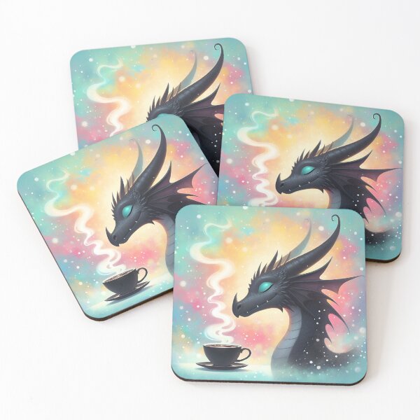 Item preview, Black Dragon drinking coffee designed and sold by The Coffee Critters.
