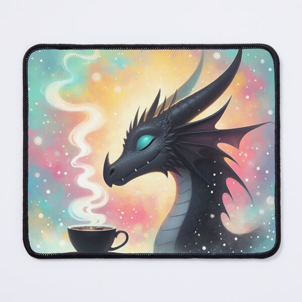 Item preview, Black Dragon drinking coffee designed and sold by The Coffee Critters.