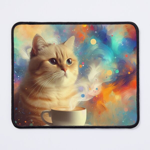 Item preview, Buff Tabby Cat Drinking Coffee designed and sold by The Coffee Critters.