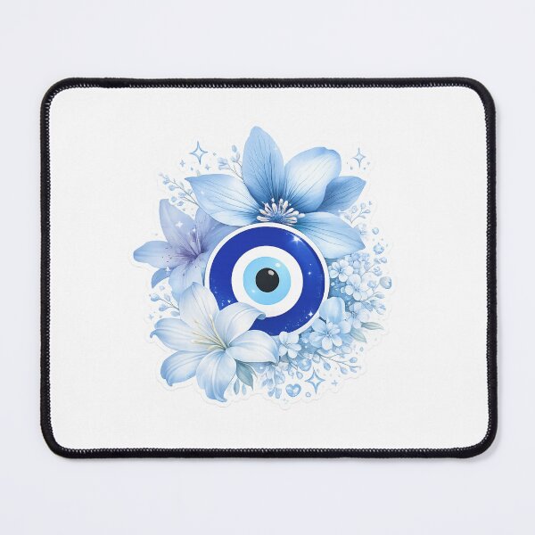 Item preview, Blue Evil Eye Floral Protection Symbol – Nazar Aesthetic Design designed and sold by Aura.Creative.