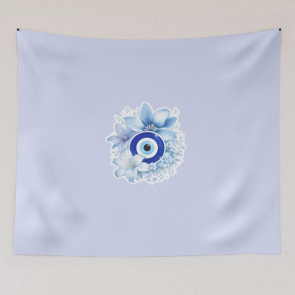 Item preview, Blue Evil Eye Floral Protection Symbol – Nazar Aesthetic Design designed and sold by Aura.Creative.