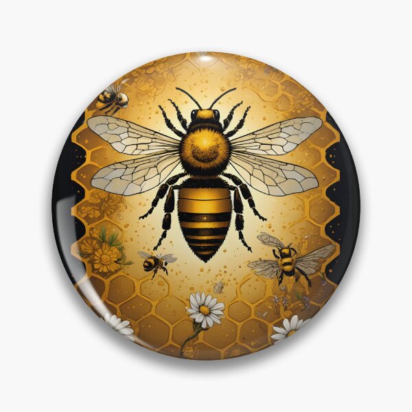Item preview, Queen Bee Honeycomb Daisy Art for Bee Lovers designed and sold by owi-art.
