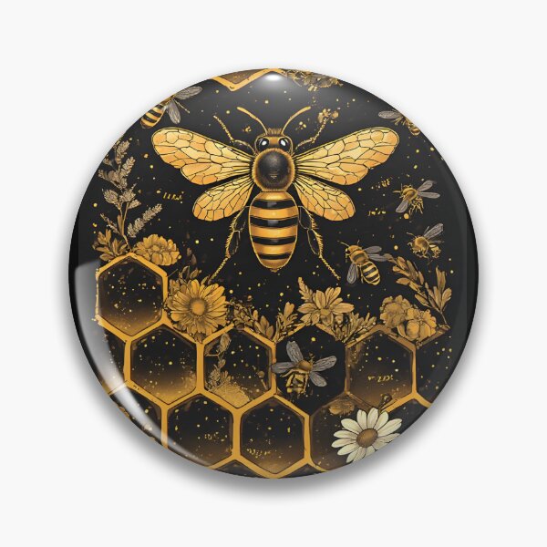 Item preview, Queen Bee Daisy Gold Honeycomb Art for Bee Lovers designed and sold by owi-art.