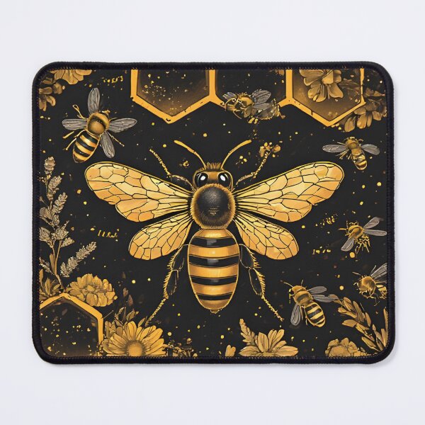 Item preview, Queen Bee Daisy Gold Honeycomb Art for Bee Lovers designed and sold by owi-art.