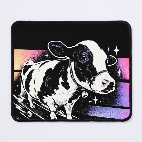 Item preview, Skateboarding Cow Design - "I`m literally fine as long as i don't think about the post or the future and also the present" designed and sold by WAUZ.