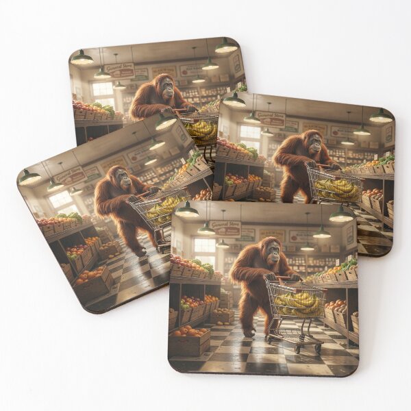 Item preview, Orangutan Stocks Up on Bananas at Grocery Store designed and sold by Tridentulus.