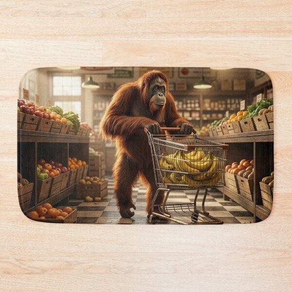Item preview, Orangutan Stocks Up on Bananas at Grocery Store designed and sold by Tridentulus.