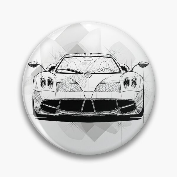 Item preview, Pagani Huayra Roadster Blueprint Poster Hypercar Line Art Illustration designed and sold by Motorline44.
