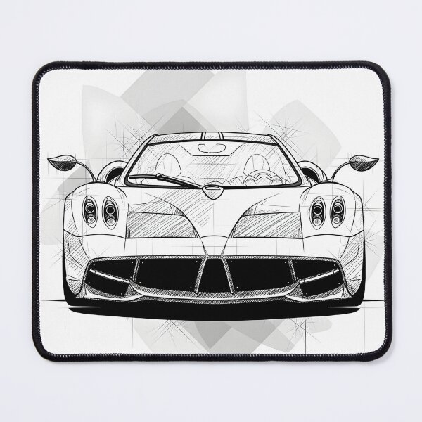 Item preview, Pagani Huayra Roadster Blueprint Poster Hypercar Line Art Illustration designed and sold by Motorline44.